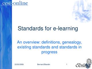 Standards for e-learning