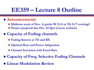 EE359 – Lecture 8 Outline