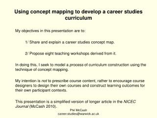 Using concept mapping to develop a career studies curriculum