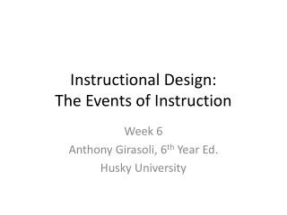 Instructional Design: The Events of Instruction