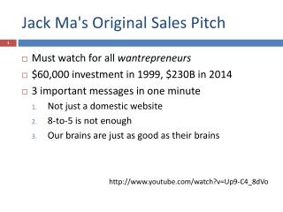 Jack Ma's Original Sales Pitch