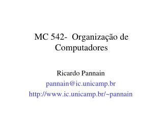 MC 542- Organização de Computadores