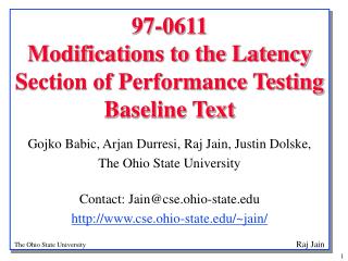 97-0611 Modifications to the Latency Section of Performance Testing Baseline Text