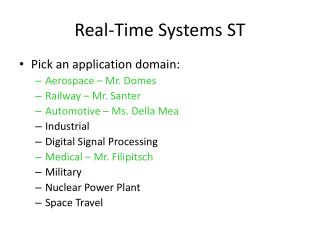 Real-Time Systems ST