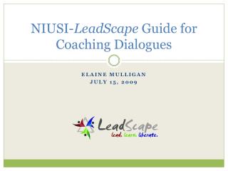 NIUSI- LeadScape Guide for Coaching Dialogues