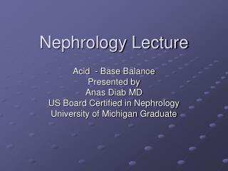 Nephrology Lecture