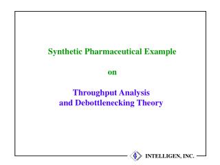 Synthetic Pharmaceutical Example on Throughput Analysis and Debottlenecking Theory