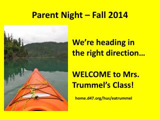 Parent Night – Fall 2014