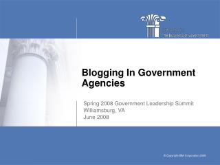 Blogging In Government Agencies