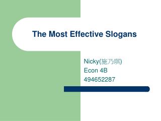 The Most Effective Slogans