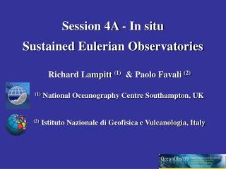 Session 4A - In situ Sustained Eulerian Observatories