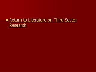 Return to Literature on Third Sector Research