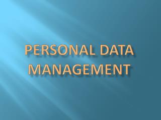Personal Data Management