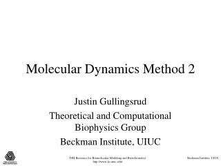 Molecular Dynamics Method 2