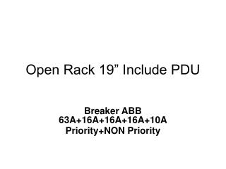 Open Rack 19” Include PDU