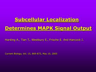 Subcellular Localization Determines MAPK Signal Output