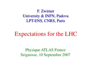 Expectations for the LHC