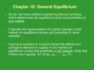 Chapter 10: General Equilibrium