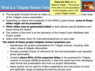 What is a Tollgate Review Template