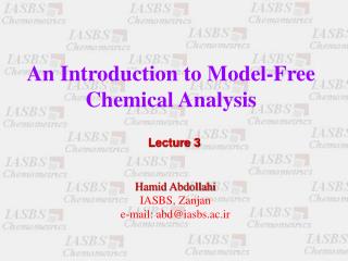 An Introduction to Model-Free Chemical Analysis
