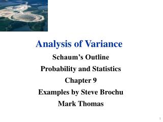 Schaum’s Outline Probability and Statistics Chapter 9 Examples by Steve Brochu Mark Thomas