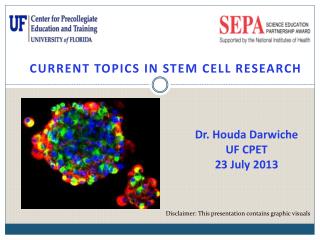 Current topics in stem cell research