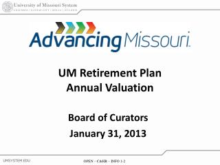 UM Retirement Plan Annual Valuation