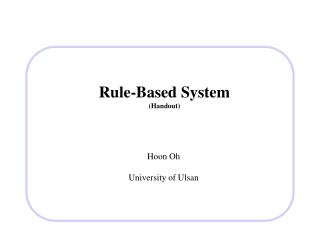 Rule-Based System (Handout)