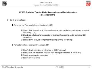 WP 250: Radiative Transfer Model Assumptions and Earth Curvature (December 2001)