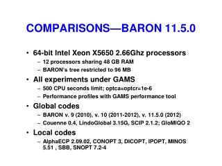 COMPARISONS—BARON 11.5.0