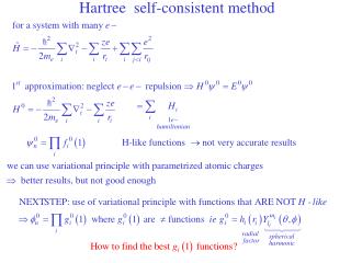 Hartree self-consistent method