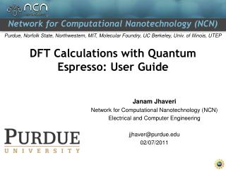 DFT Calculations with Quantum Espresso: User Guide