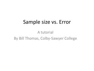 Sample size vs. Error