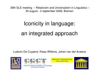 Iconicity in language: an integrated approach