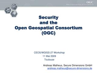 Security and the Open Geospatial Consortium (OGC)
