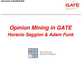 Opinion Mining in GATE Horacio Saggion &amp; Adam Funk