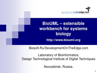 BioUML – extensible workbench for systems biology biouml
