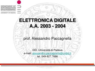 ELETTRONICA DIGITALE A.A. 2003 - 2004