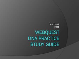 Webquest DNA Practice STUDY GUIDE