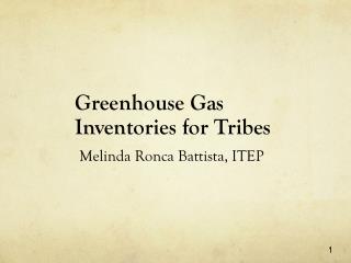 Greenhouse Gas Inventories for Tribes