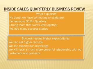 Inside Sales Quarterly Business Review