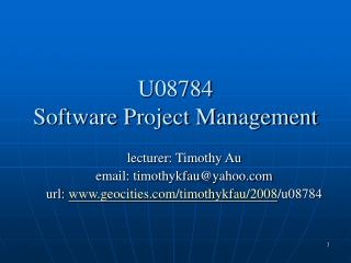 U08784 Software Project Management