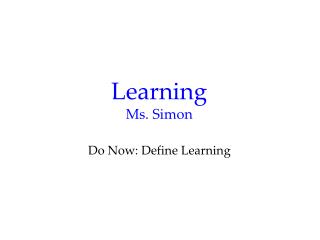 Learning Ms. Simon