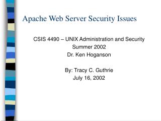 Apache Web Server Security Issues