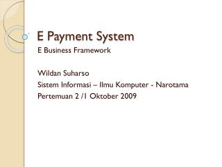E Payment System