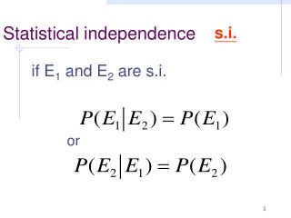 Statistical independence