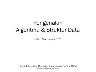 Pengenalan Algoritma &amp; Struktur Data