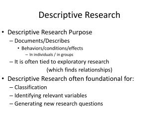 Descriptive Research