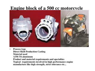 Engine block of a 500 cc motorcycle