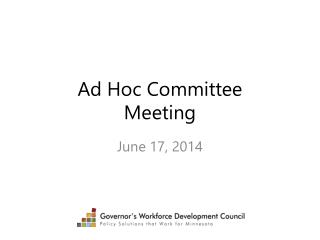 Ad Hoc Committee Meeting